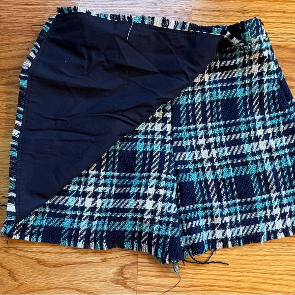 Zara blue herringbone skort size 13-14 - Picture 3 of 7